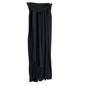 Susana Monaco Black Wide Leg Palazzo Pants Elastic Waist Tie Front XL